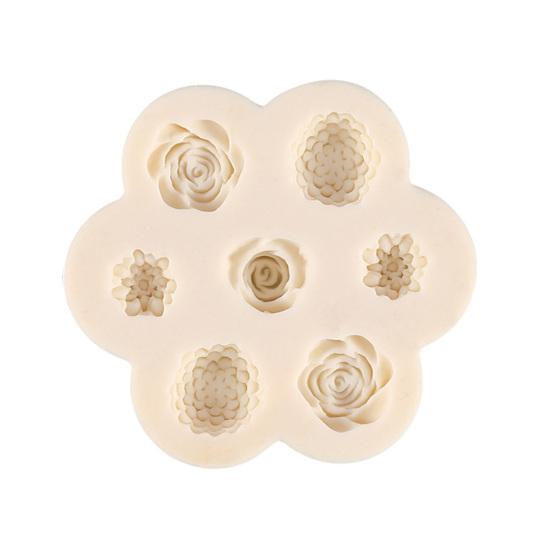 Cake Mold Rose Multi Flower Easy Demoulding Heat-resistant Non-stick Silicone Quick Release