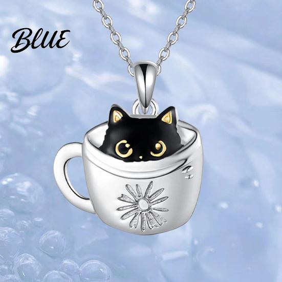 Animal Theme Jewelry Women Necklace Hook Earrings Black Cat In
