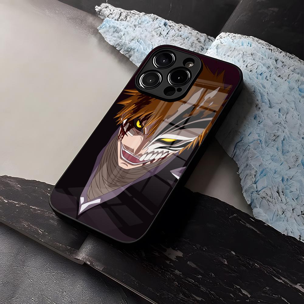 B-Bleachs K-Kurosaki Ichigo Phone Case Tempered Glass For IPhone 16 17 13 14 12 15 11 Pro Max Plus Mini X XR SE2020 Coque