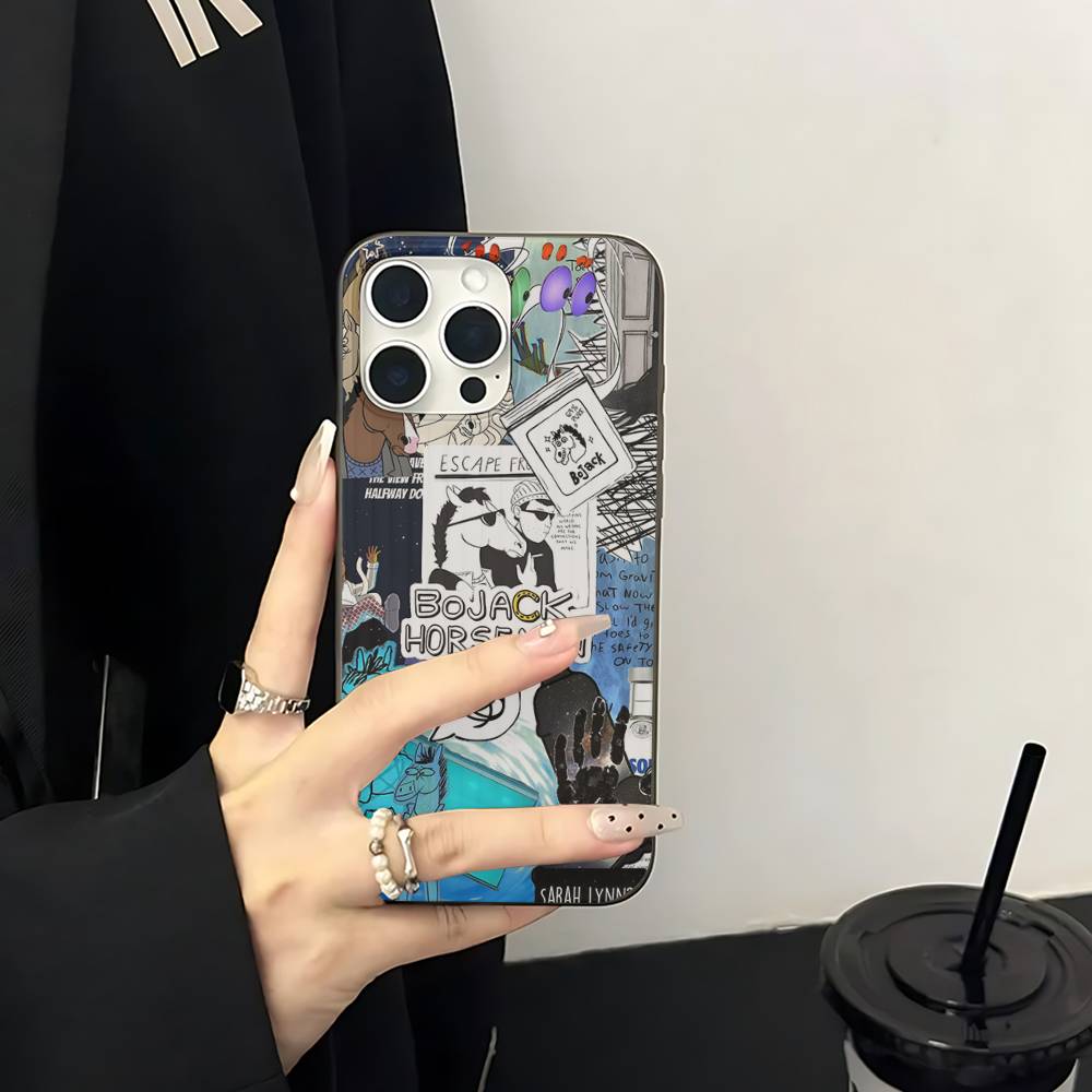 Classic B-bojack H-horseman Phone Case For IPhone 17 16 15 11 12 13 14 Pro Max Soft Corrugated Silicone Cover Case