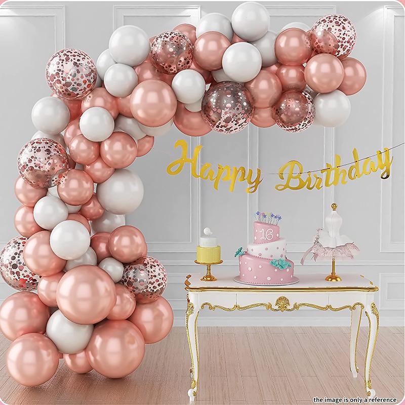 Luxury Party Supplies Balloon Set Retro Powder Skin Metal Gold Balloons Arch Wedding Balloons for Wedding