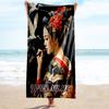 1PC Custom Name Elegant Geisha Art Beach Towel Highly Absorbent And Sand-Resistant Towel for Swimming, Pool, Yoga, And Travel Lightweight