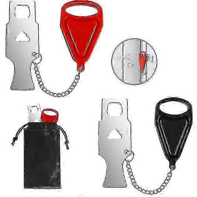 Portable door locks, heavy-duty reinforced locks, 2-pack, prevent unauthorized entry while traveling.