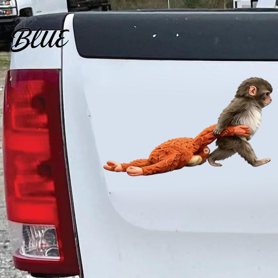 Colorful Car Decals 1 Sheet Sticker Monkey Punch Window Decal Waterproof DIY Scratch Resistant Laptop Water Bottle Phone Case Travel Auto