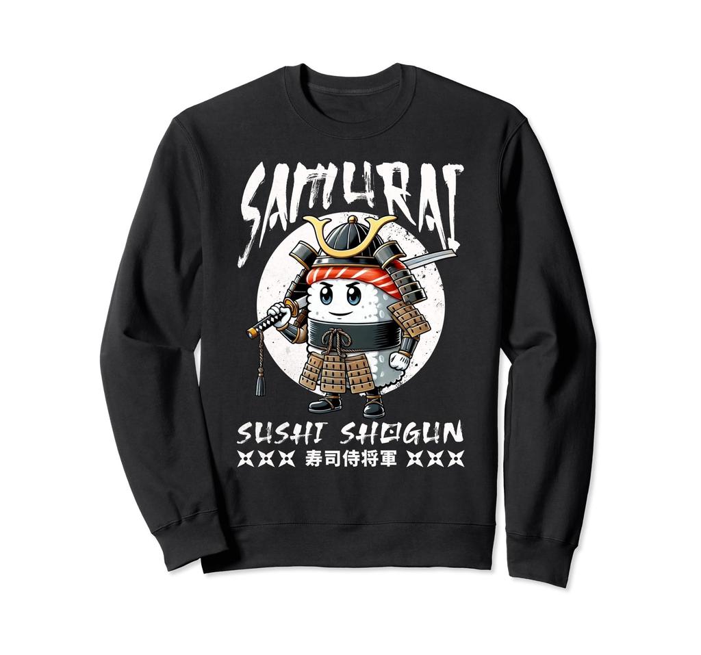 Japanese Samurai Sushi Food Graphic Sweatshirt for and Kids Men, Boys, Women,