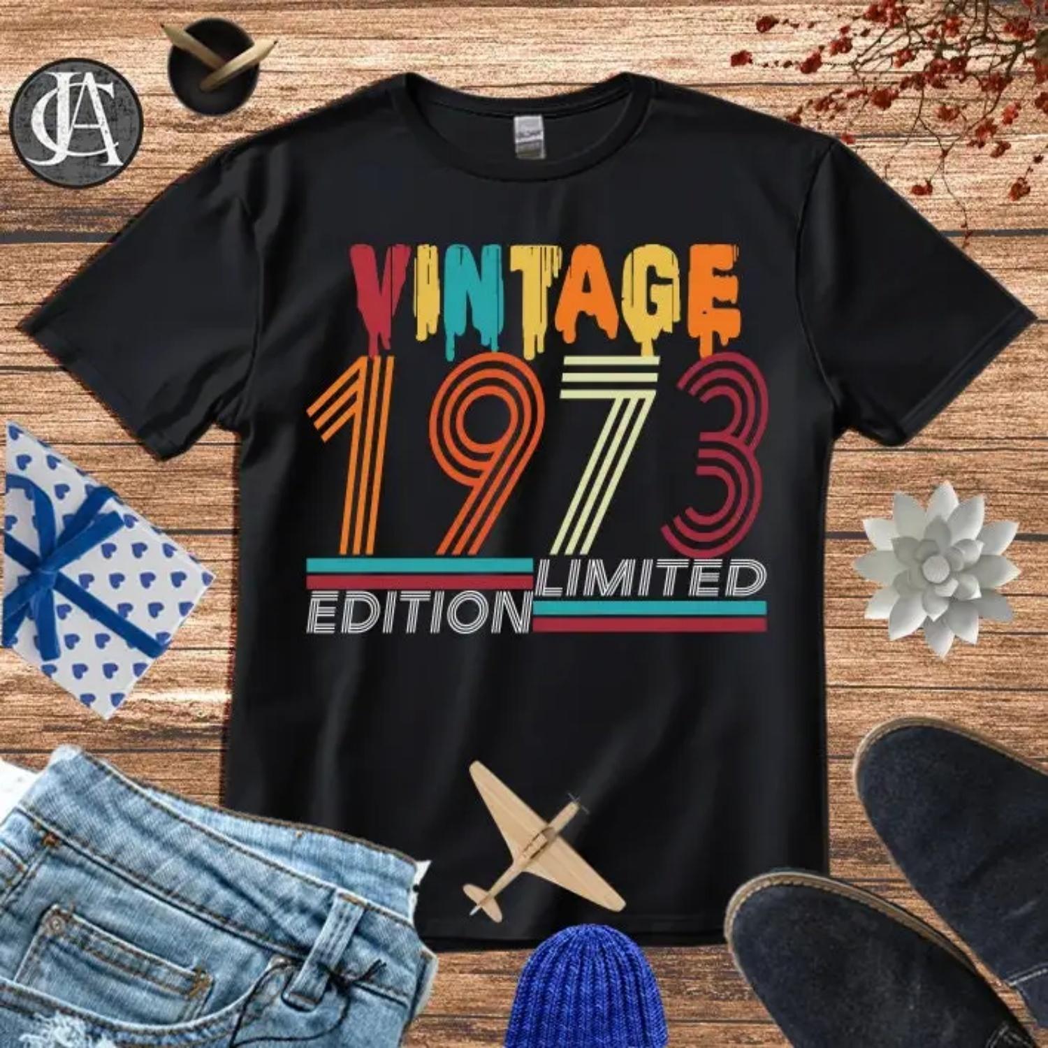

50th Birthday shirt T Limited Edition 1973 724 S чёрный