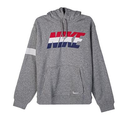 Nike Logo Baskılı Polar Kapüşonlu Sweatshirt Erkek sweatshirt Açık Gri 599938-063