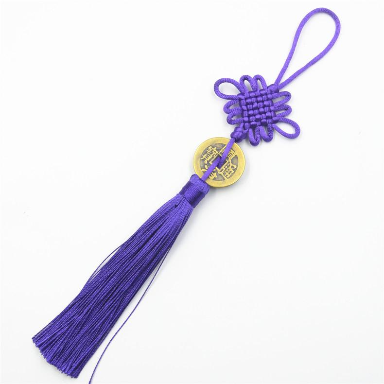 Handgefertigte Quaste im chinesischen Knotenstil Anhänger aus echter Kupfermünze Autoanhänger chinesischer Knoten dekorativ besonderes Geschenk