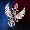 Men's Russian Double-Headed Eagle Crown Brooch - Suit Jacket Pin Emblem