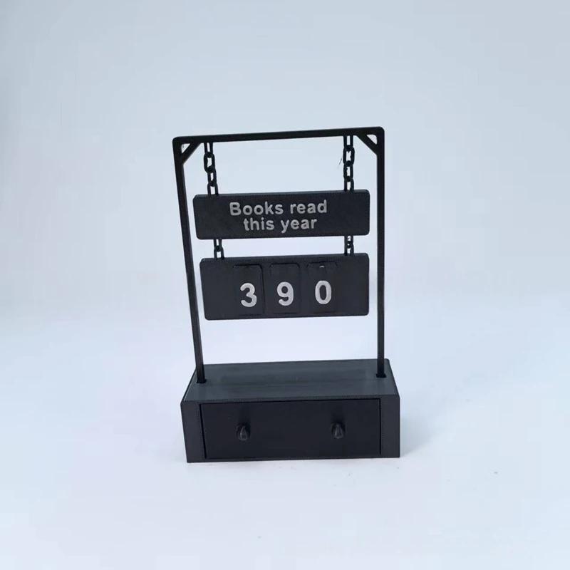 Hanging Book Counter Reading Progress Tracker 3-digit Flip Desk Counter for Books Read This Year Library Motivational Tool