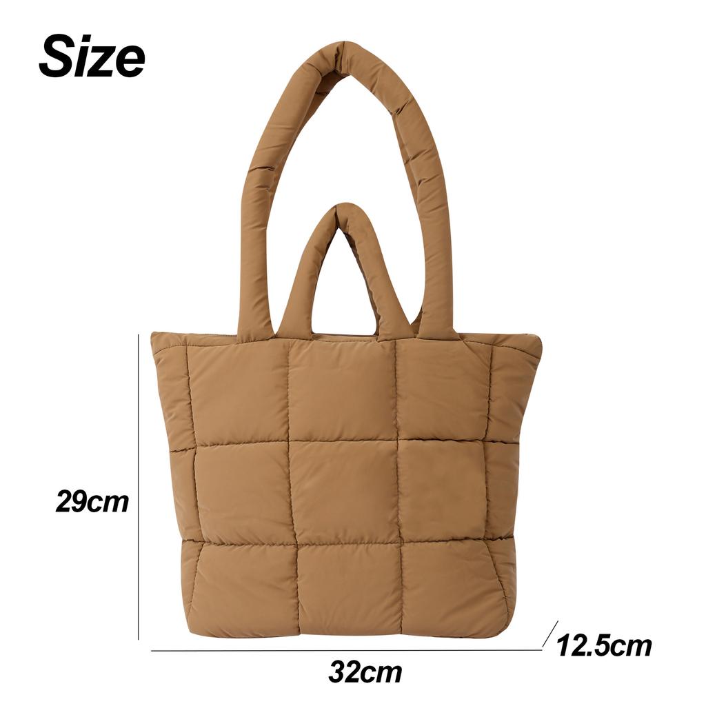 Down Tote Bag Women'S Large-Capacity Cloud Bag Fashionable Versatile Nylon Cloth Portable Shoulder Bag