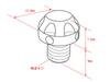 POSH 000813-04 Motorcycle Supplies Mirror Hole Cover Cap NASA Type M8 Reverse Screw 1