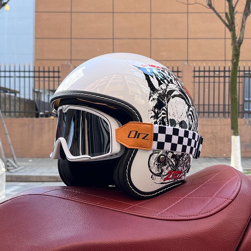 2024 NEW Motorcycle Helmet for Men and Women 3C Certification 3/4 Helmet Retro Half Helmet Motorcycle Commuting for All Seasons