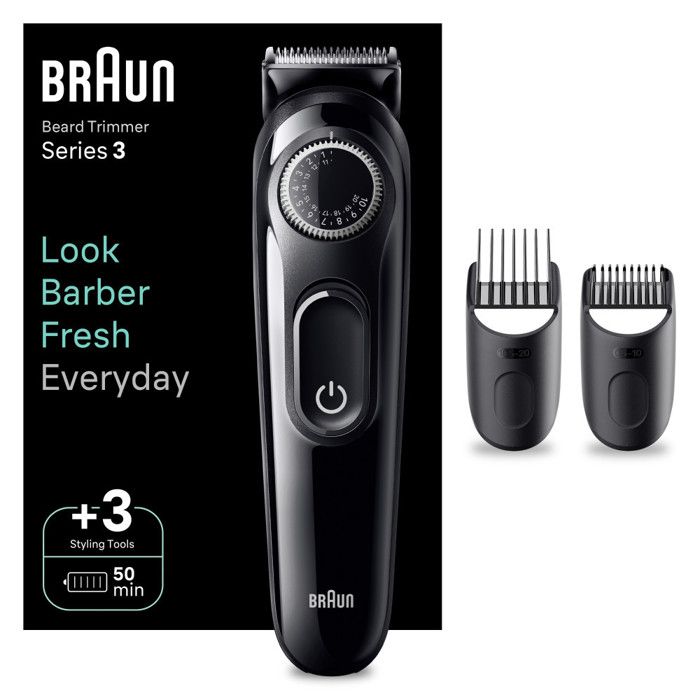 Tondeuse à barbe - Braun - BT3410 - Ultra-nette - 40 hauteurs de coupe - Fonctionnement sans fil