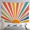 Sunrise Illustration Tapestry Wall Hanging Psychedelic Witchcraft Nature Landscape Aesthetics Room Home Art Decor