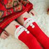 Claus Stripe Women Elk Snowman Bow Ladies Hosiery Christmas Stockings Floor Socks Cotton Calf Socks