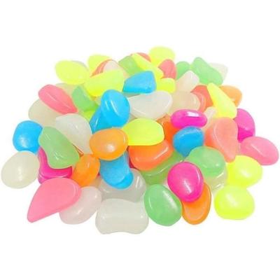 Set of 200 Multicolored Luminous Pebbles for Aquarium, Fluorescent Pebbles for Paths, Outdoor, Aquarium Decoration, Garden 21