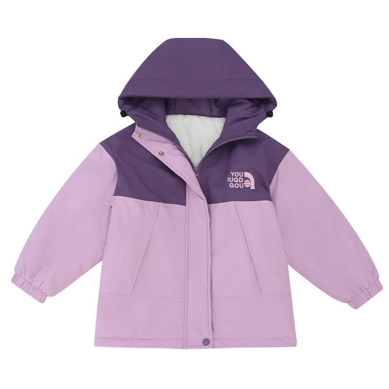 Girls' Fleece-Lined Windbreaker - Stylish Autumn & Winter Wear 2025