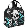 Butterfly Skeleton Cat Insulated Lunch Bag for Women Men, Waterproof Reusable Lunch Cooler Tote,  Lunch Tote for College or Work