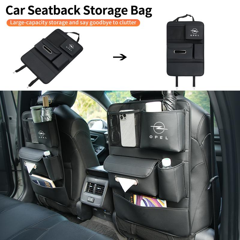 AAADQ1 Car Seatback Organizer Anti-Kick Pad Trunk Storage Bag Accessories For Opel Astra Insignia Corsa Zafira Meriva Mokka Vivaro Vect