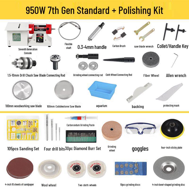 Multi-Functional Electric Bench Grinder: Jade, Woodworking Polisher, Engraver, Cutter, Drill.