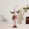 Christmas Plush Snowman Elk Figurine Retractable Standing Xmas Decor Gift