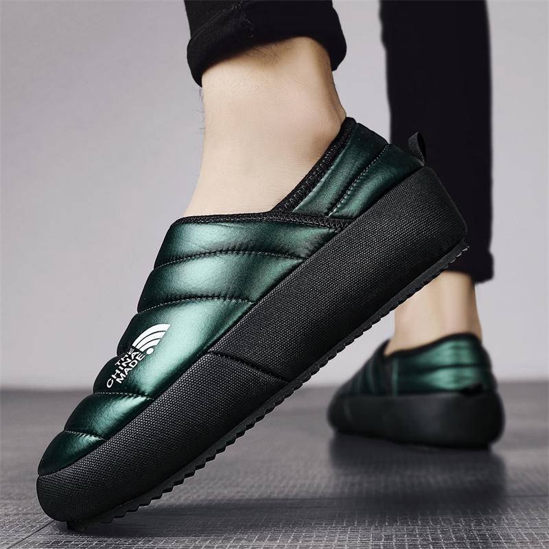 Móda Zimní Pánské Vodotěsné Kotníkové Boty Lehké Pánské Tenisky Sněhule Venkovní Teplé Bavlněné Boty Udržují Teplo Pískuvzdorné Boty Černé