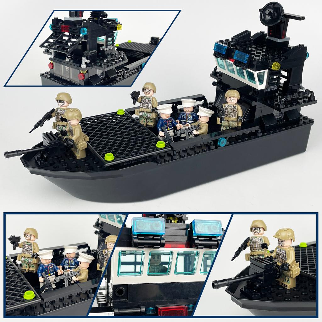 Black Hawk Gray Whale Transport Ship X009 Small Particle Children'S Assembled Building Block Toy Helicopter