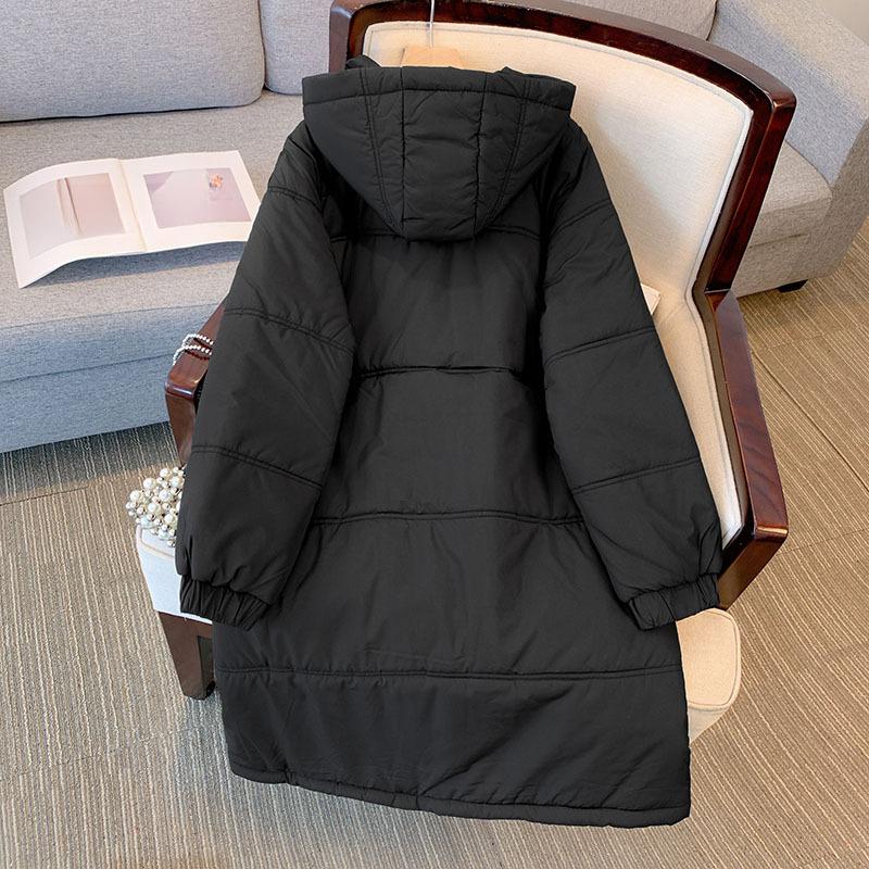 

Женская зимняя новая теплая и толстая ветровка большого размера 6XL чёрный