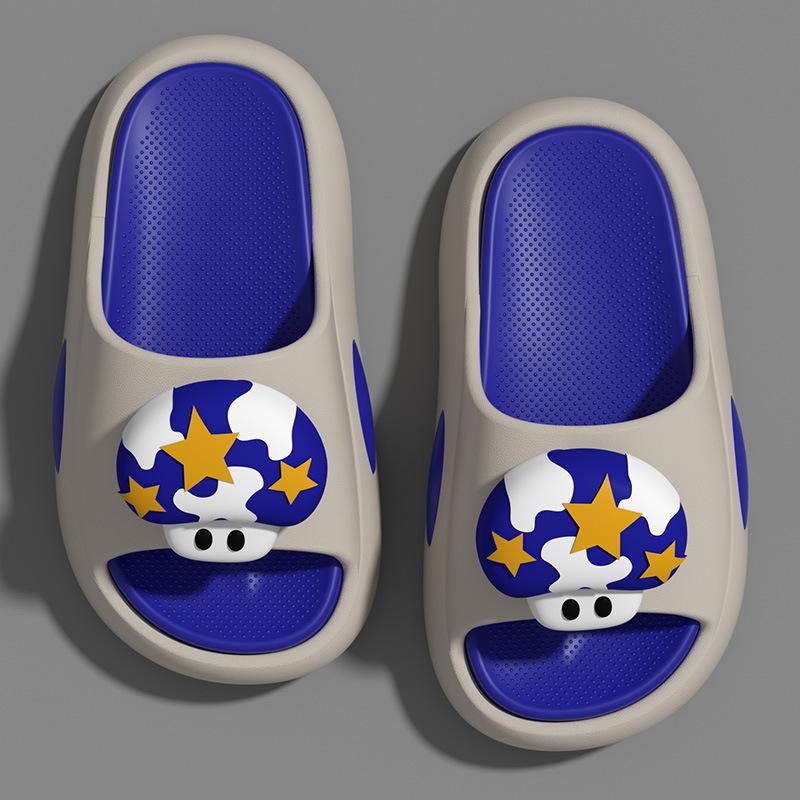 Mushroom Slippers Girls Summer New Thick Bottom Cartoon Home Parent-child Couple Children Cool Slippers Boys