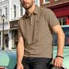 Summer New Men's Polo Shirt Casual Short Sleeve Turn-down Collar Solid Color Fashionable Light Weight Cotton T-shirt for Youth