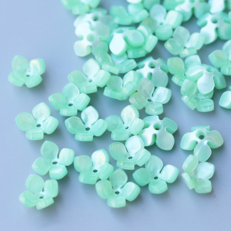 10-20pcs 14mm Resin Flower Petal Beads Caps Charms for Jewelry Making Components Needlework Loose Spacer Beads Accessories DIY