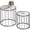 Elliptical Cut-Out Nesting Tables - Black