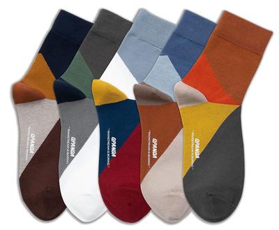 QPANDA Men's Thin Sports Socks 5-Pair Set, Antibacterial Odor-Resistant Cotton, Sweat-Absorbing, Size 24-28cm