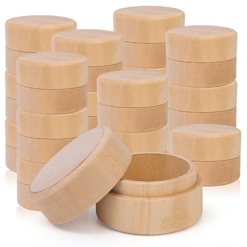 8/1Pcs Creative Wooden Ring Box Stackable Jewelry Organizers Decorative Lids for Home Organization Earrings Candles Storage Box