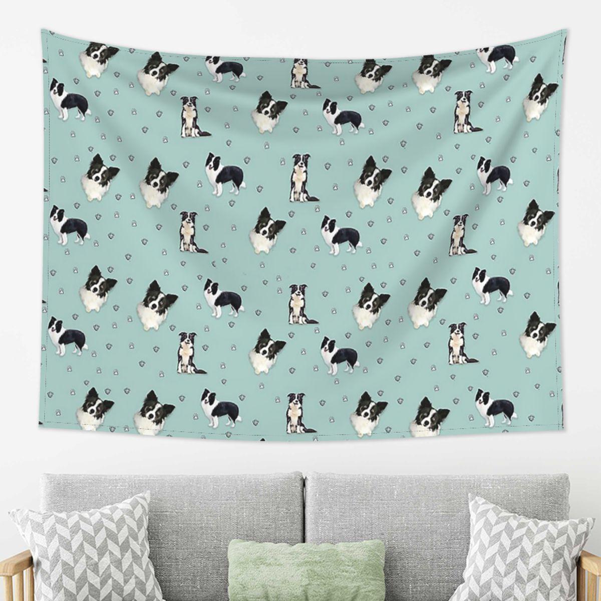 

Border Collie Tapestry Decoration Art Aesthetic Tapestries for Living Room Bedroom Home Wall Cloth Wall Hanging 74x94cm(29x37in)