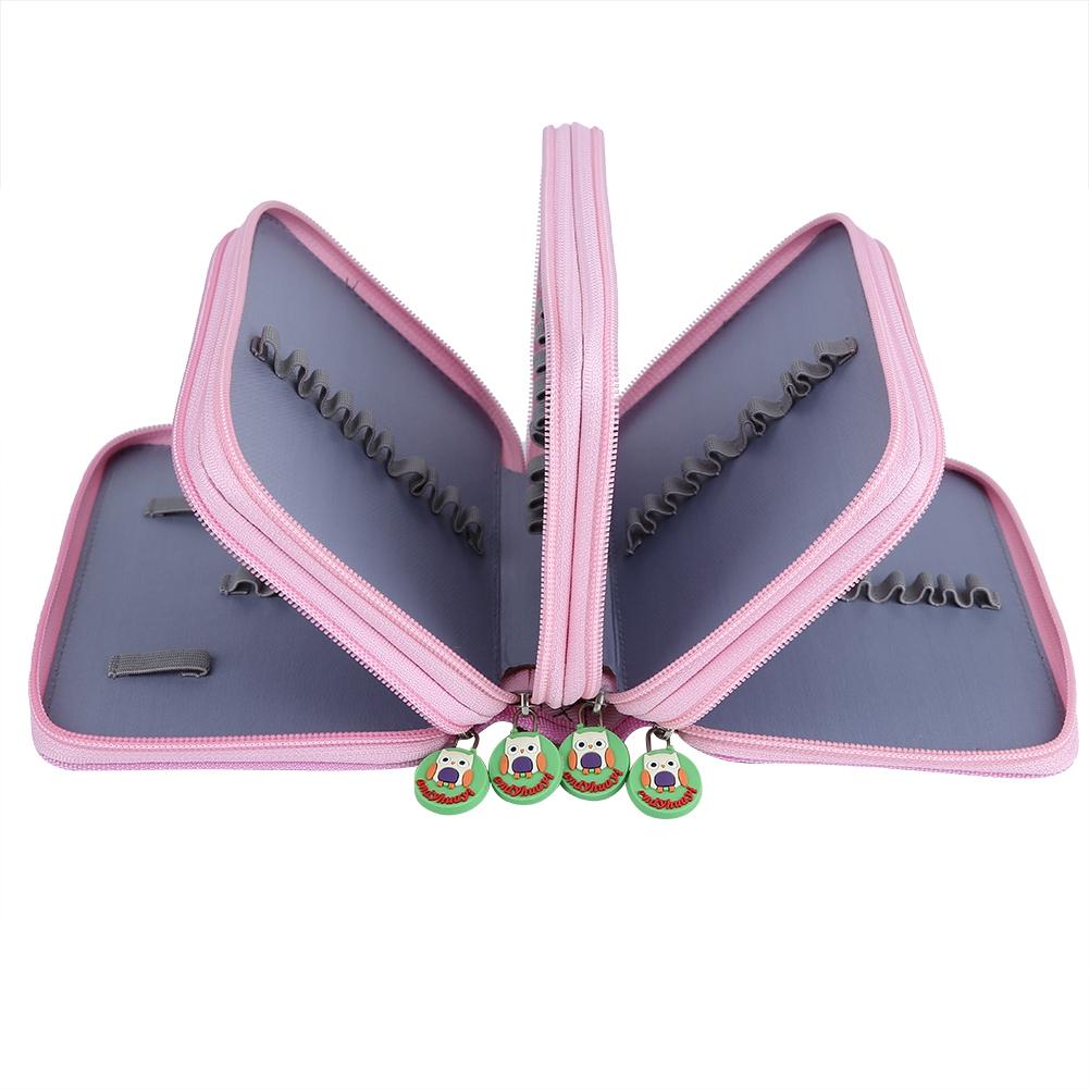 72 Slots Colorful Student Fabric Pen Bag Pencil Pouch Box Sketch Drawing Brush Holder