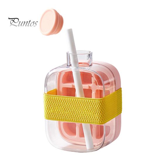 Bandeja de hielo para botella de agua, molde para cubitos de hielo 2 en 1, prensa para enfriar, hervidor, fabricación rápida de hielo, botella portátil, molde de silicona de fácil liberación, taza para congelador sin contacto