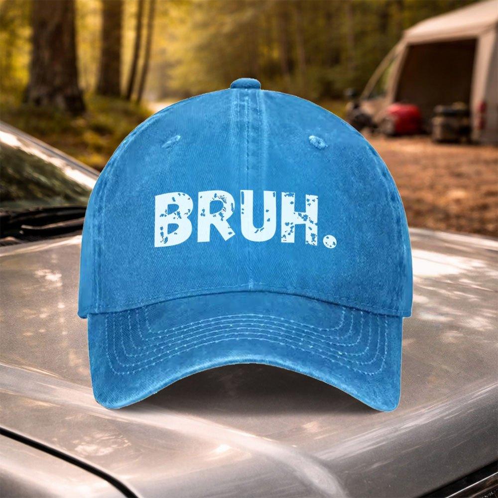 BRUH Print Vintage Washed Adjustable Baseball Cap for Unisex Women  Lightweight Unisex Hat for Festivals Parties Weddings