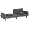 Sofa Bed with Cushions Dark Gray Fabric