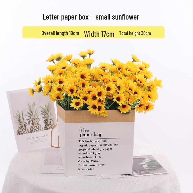 Mini Sunflower Artificial Flower Ornament for Living Room or Dining Table Decoration