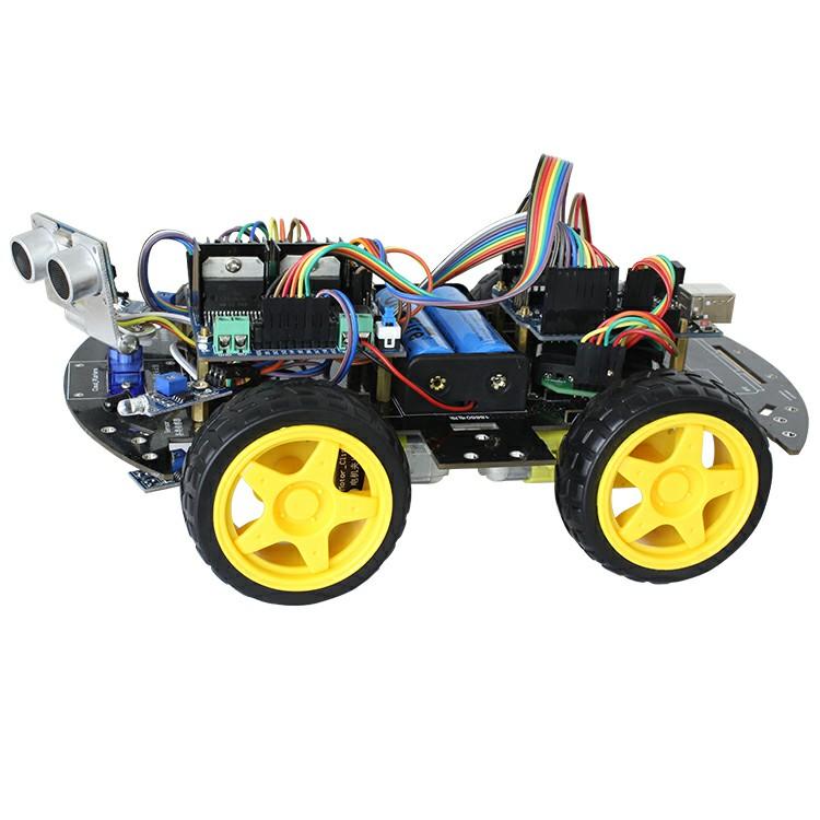 Arduino Smart Car Kit Line Tracking Ultrasonic Obstacle Avoidance Maker Robot Kit 4WD