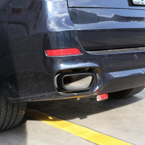 Black Exhaust Tips Tailpipe Muffler Trim For BMW X5 F15 2014-2018 M Sport