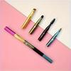 4-in-1 Portable Makeup Brush Set, Metal Handle Eyebrow & Lip Brushes with Eyelash And Eyeshadow Applicators, Travel-Friendly