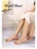 2025 Crystal Flat Slip-On Sandals: Fashionable Studded Summer Outdoor Shoes