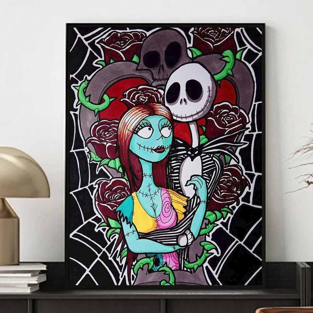 Diamond Mosaic Colorful Diamond Painting Jack and His Partner Full Round Embroidery Cartoon Creative Hobbies Wall Decor