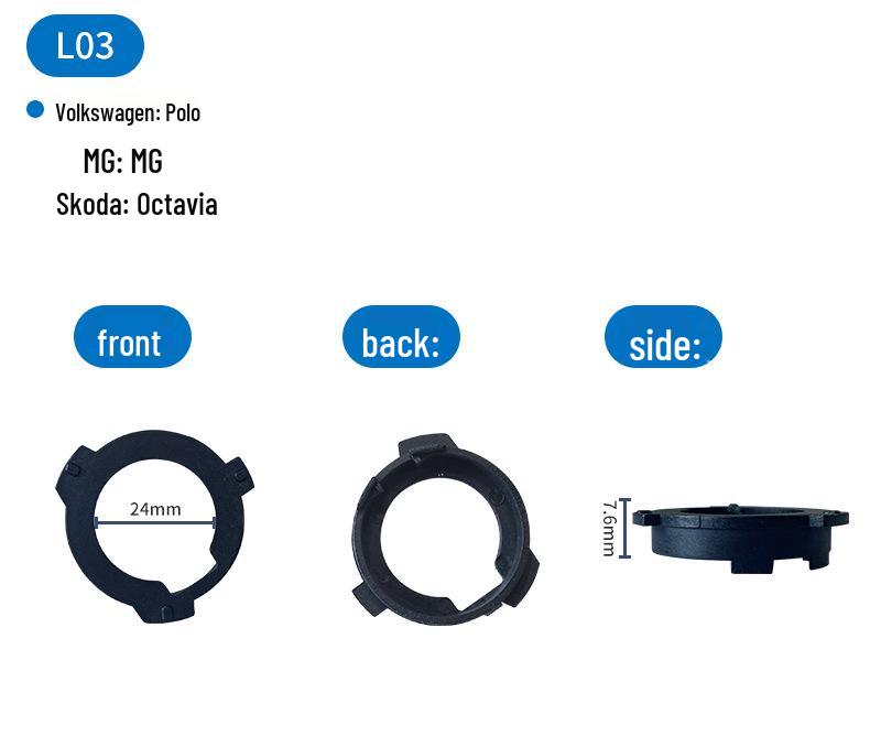 

Car LED Headlight Base Holder for Kia, Volkswagen, Ford Vision High Seven