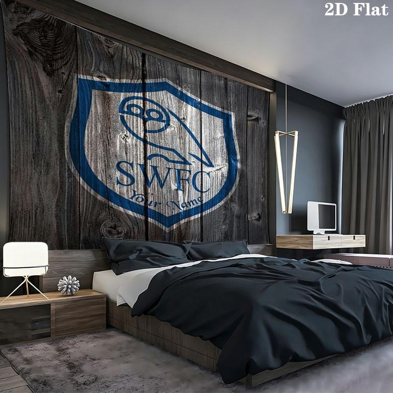 Sheffield Wednesday Football Club Nástěnná tapiserie s vlastním jménem Estetická nástěnná dekorace Potiskovaná látková přikrývka Dekorativní tapiserie do ložnice obývacího pokoje