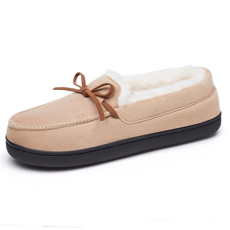 Cotton shoes winter women's TEU home warm slippers lazy shoes large size fluffy shoes coral fleece lazy shoes