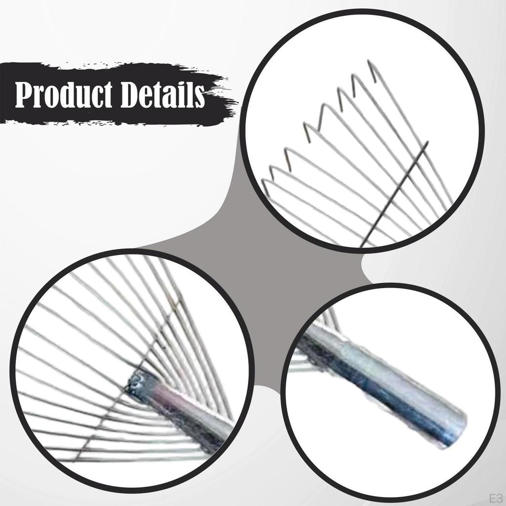 Garden Hand Rake Head Adjustable Width Sturdy Steel Landscape Leaf for Flower Bed Picking